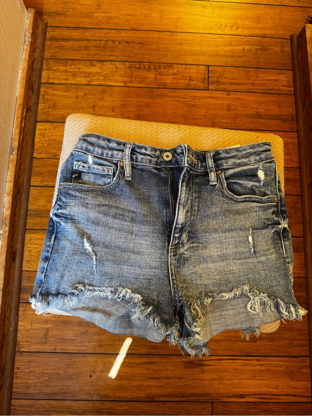 Women's Kancan Distressed Denim Shorts - Blue